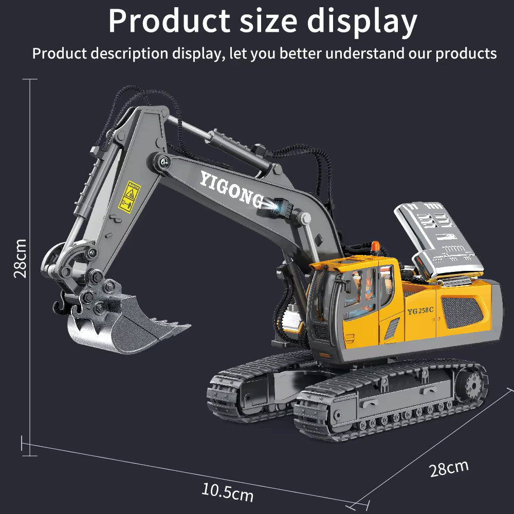 Grave Digger Remote Control Car – 2.4GHz RC Excavator Toy for Kids