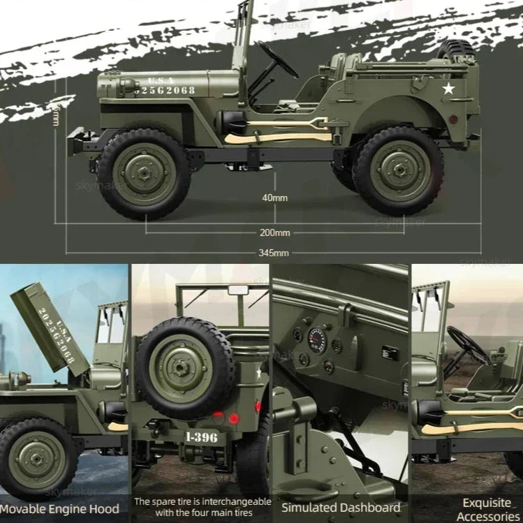 Military Off-Road Remote Control Truck with 4WD